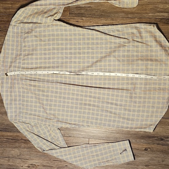 Mens Peter Millar Gold Grey Plaid Shirt Slim Fit Small - Picture 6 of 7